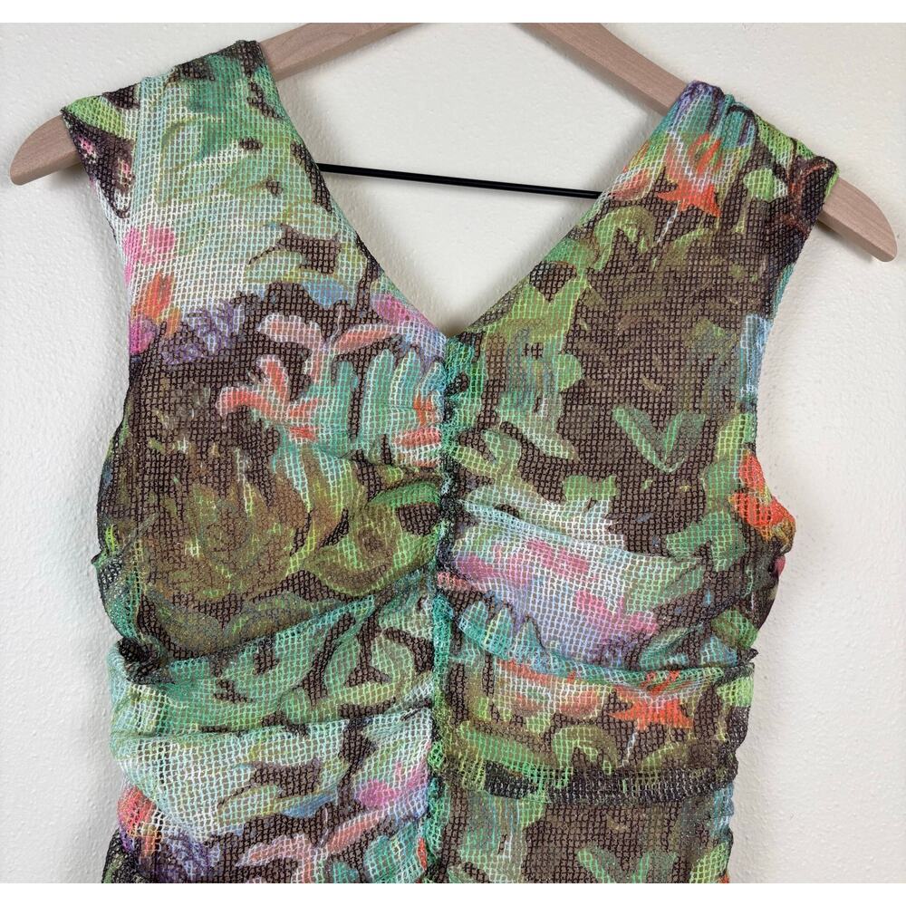Anthropologie Weston Amisi Mesh Dress Size Medium in Green Motif - Picture 10 of 11